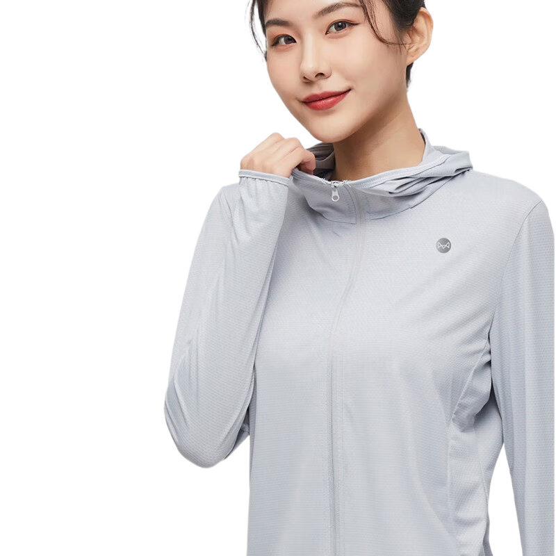 猫人防晒衣男女款upf50+夏季新款防紫外线透气防晒服外套 银灰色-女款 M