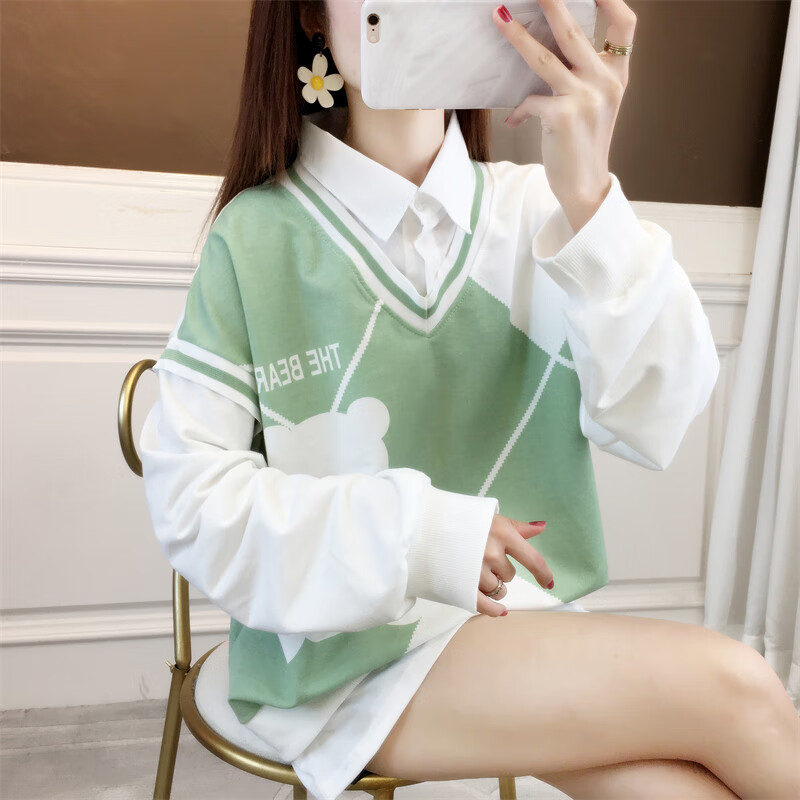 芭库森允硕女装2024新款春装春秋装大码女装polo领卫衣女薄款2024新款