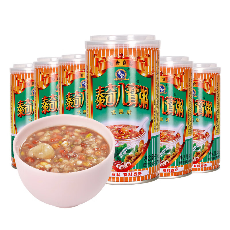 泰奇 日期新鲜桂圆莲子八宝粥五谷杂粮早餐方便速食代餐粥370g*6罐