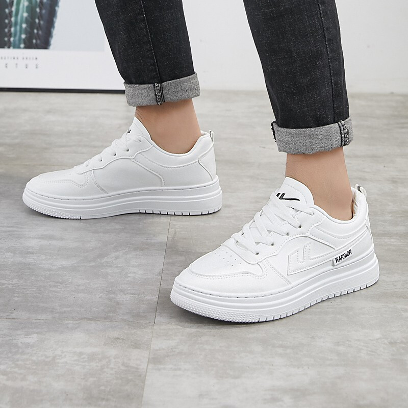 鞋子男鞋休闲运动鞋秋季潮流板鞋时尚低帮户外慢跑健步鞋wxyl260n白色