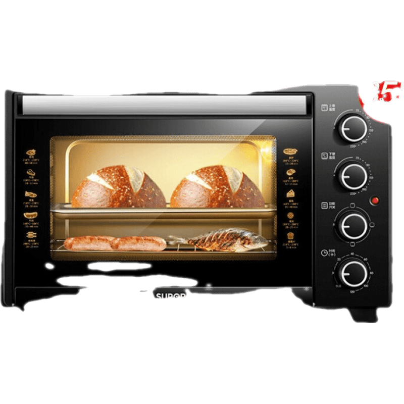 苏泊尔（SUPOR）电烤箱 家用多功能全自动烤箱35L大容量 广域温控 专业烘焙 上下独立控温可拆洗 K35FK602(黑色)