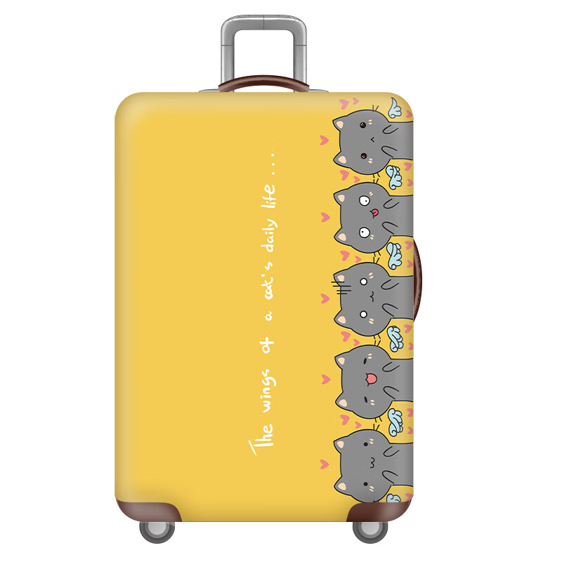 卡帝乐鳄鱼（CARTELO）弹力行李箱保护套拉杆旅行箱套防尘罩袋20/24/28寸/30寸加厚耐磨 表情猫S18-21寸