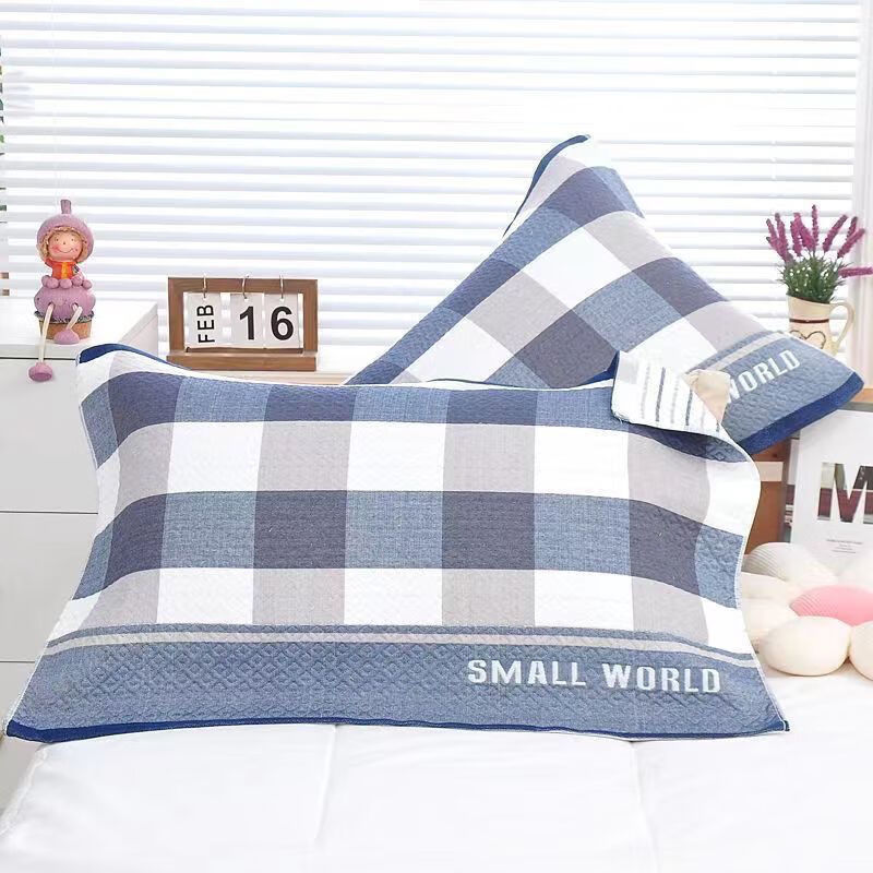 新款枕巾一对纱布加大加厚枕头柔软四 随机花型一支装(1条)52*78cm