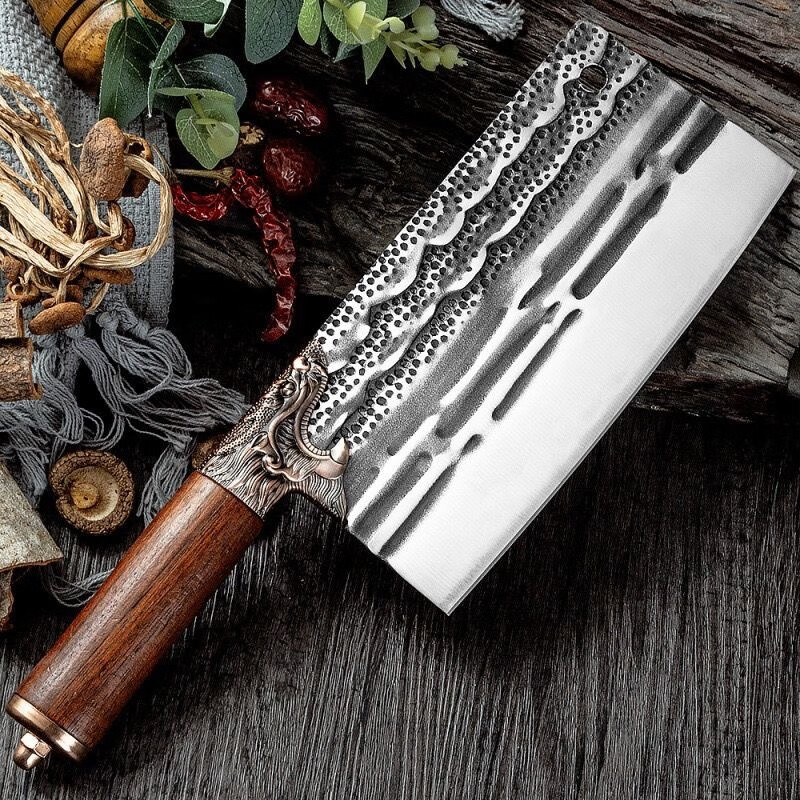 gjxbp德国进口品质龙泉龙年龙头刀山水纹纯手工锻打菜刀加 60�以上