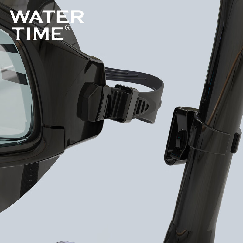 WATERTIME水川潜水镜浮潜三宝套装全干式呼吸管器近视游泳潜水面罩450度