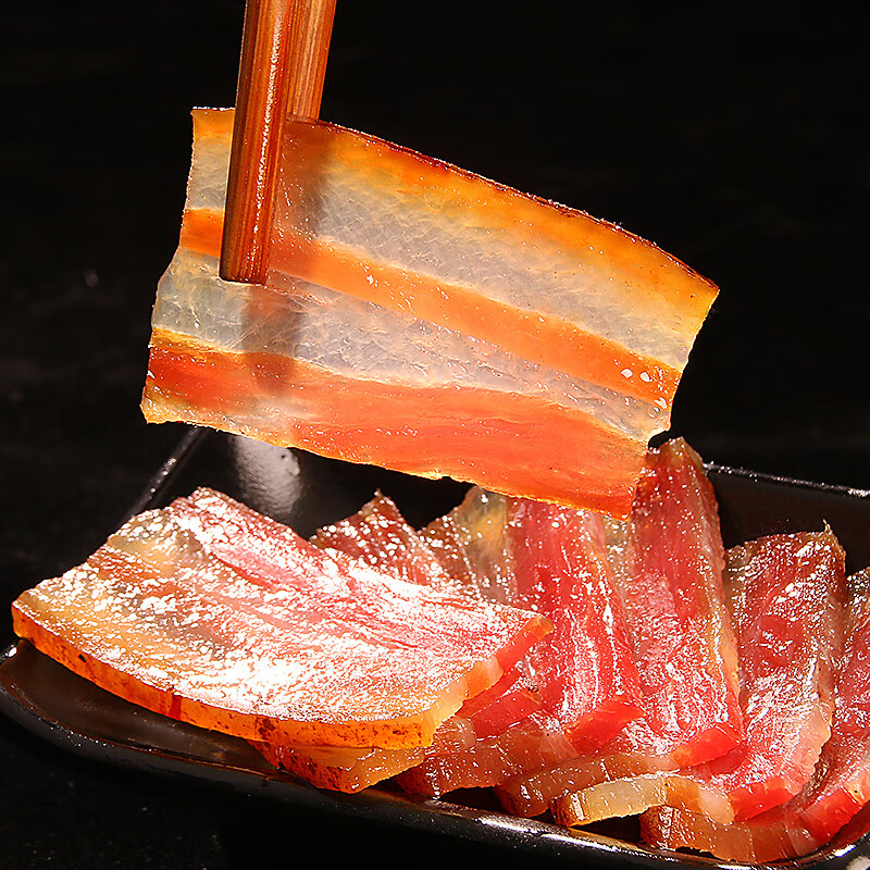 黔婆婆 贵州老腊肉农家土猪肉500g熏制原味五花肉老腊肉年货一整条 五