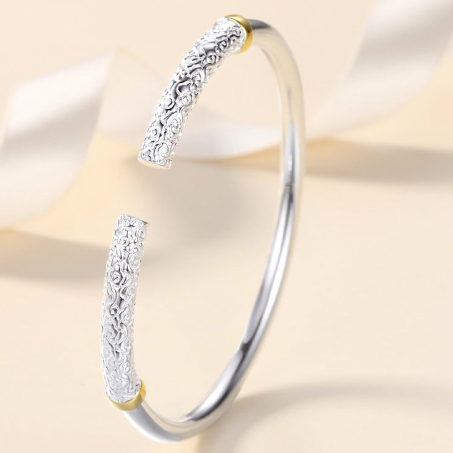 嬴美人金箍棒手镯男士999足银手镯紧箍咒悟空足银情侣银镯子年轻款