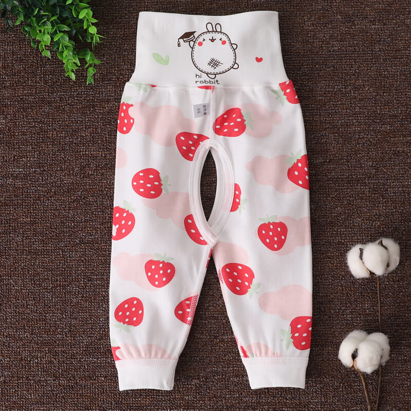 予彼婴儿高腰开裆裤夏季婴幼儿护肚脐长裤儿童蚊裤睡裤宝宝打底裤子春