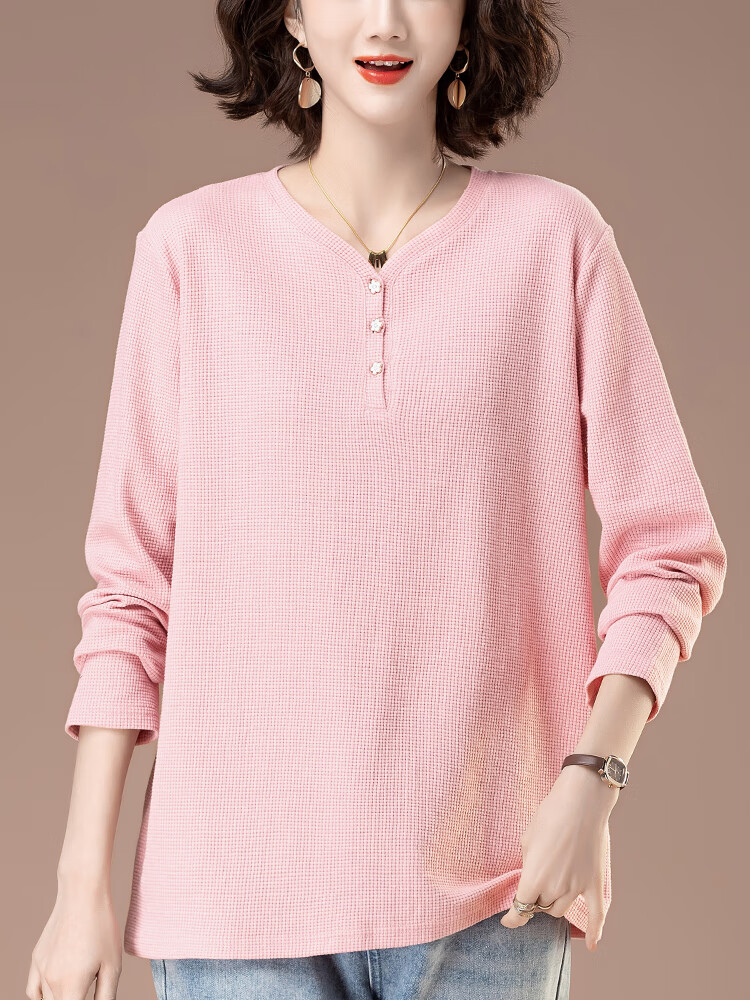 皮尔卡丹蚕丝体恤女胖妈妈大尺码女装高贵妈妈打底衫女春秋薄款长袖