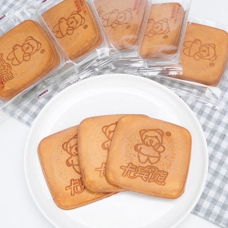 卡宾熊卡宾熊蜜松煎饼小熊鸡蛋薄脆饼干早餐休闲零食营养小吃食品伴手礼 120克蜜松煎饼*1盒