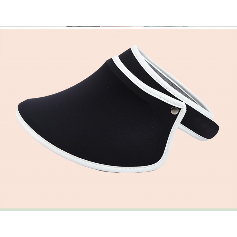 人生故事空顶帽户外遮阳防晒帽子女士遮脸太阳帽韩版沙滩旅游 儿童款黑色 可调节