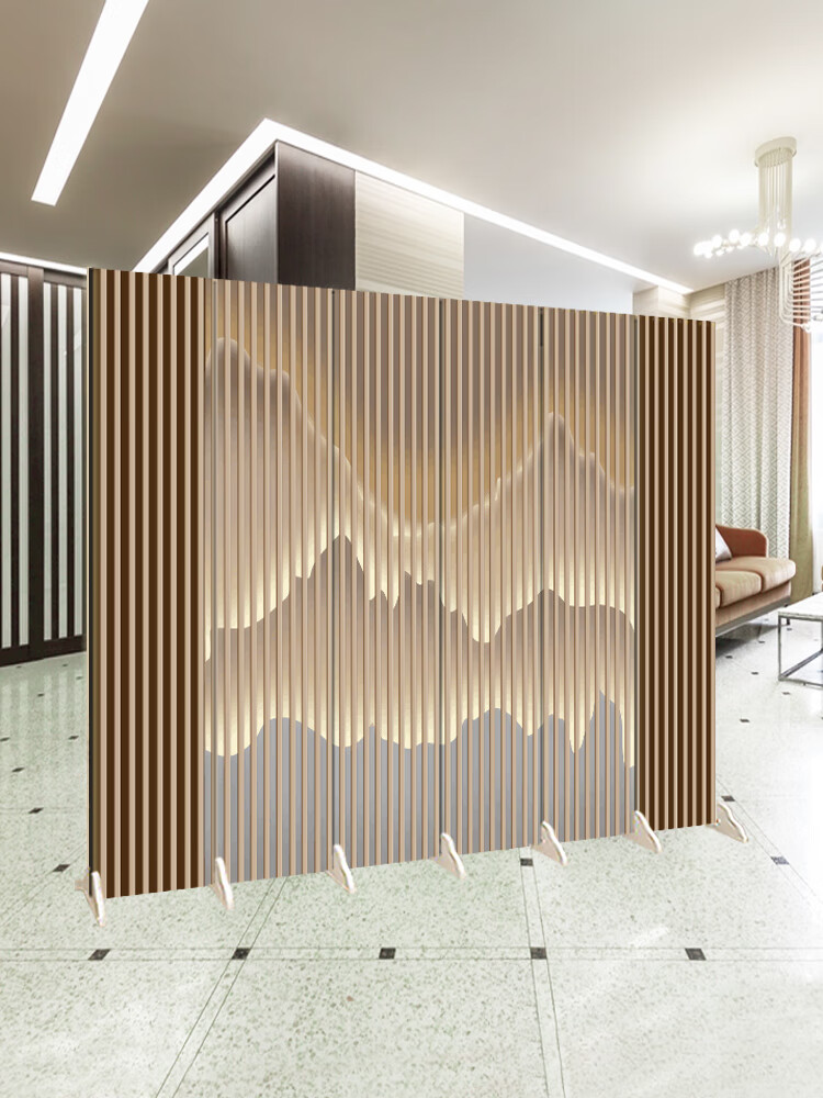 苏旅办公室客厅墙屏风隔断 中式卧室遮挡酒店轻奢简约现代折叠移动