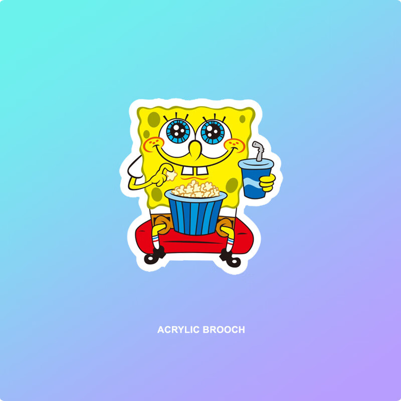 亚克力卡通胸针可爱个性少女书包徽章学生饰品别针 a070贪吃海绵宝宝