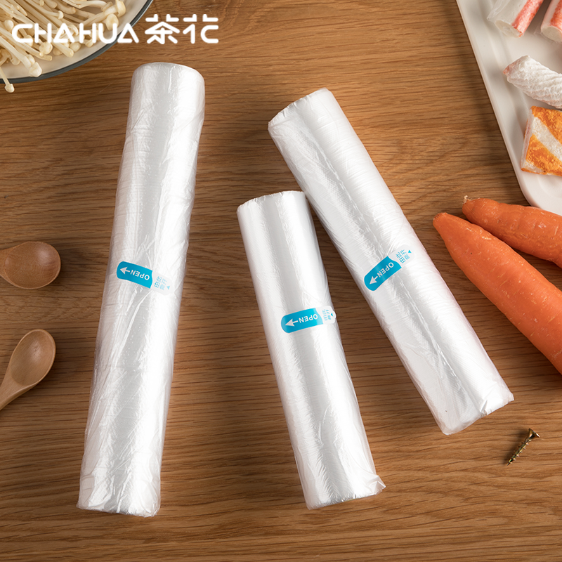 茶花（CHAHUA）保鲜袋断点式家用经济装食品袋加厚连卷密封袋冰箱冷冻袋微波 保鲜袋M(20cm*30cm)-200只-1卷