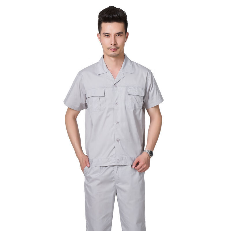 铸固 工作服短袖 工装外套男女工人厂耐磨电车间汽修工地夏季短袖 米