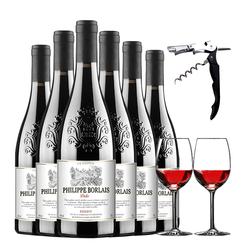 历史价格稳定！推荐法国进口菲利宝莱公爵干红葡萄酒整箱6支装|葡萄酒价格波动查询