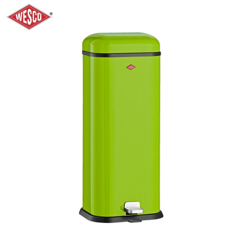 威士克（WESCO）武士桶 脚踏式创意不锈钢垃圾桶  办公室 家用金属垃圾筒大容量20L 绿色