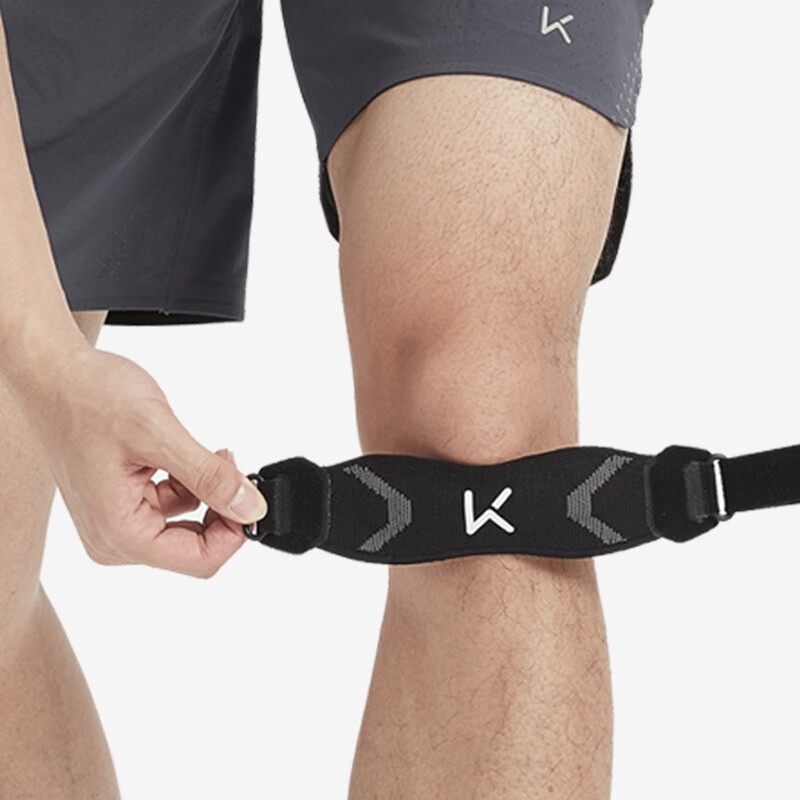 Keep针织髌骨带保护膝盖运动健身专业护具黑灰色 一只装