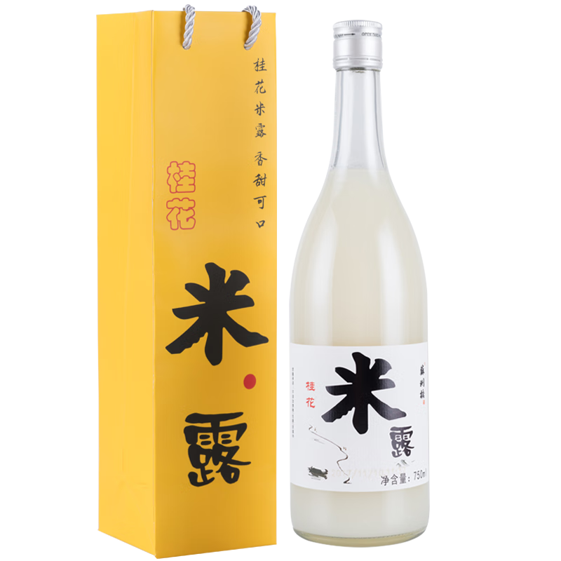 蘇州橋桂花米露0.5度750ml送禮袋江南特產(chǎn)米酒冬釀酒蜜桃原味荔枝 蘇州橋·桂花米露750ml