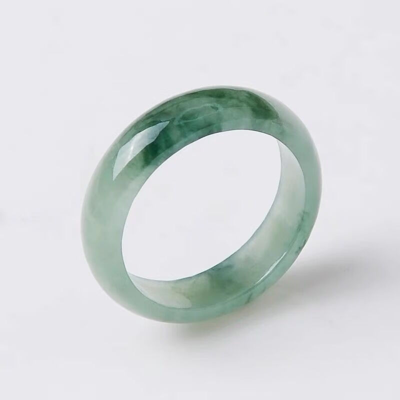 亲恒荟官方缅甸翡翠冰糯种飘花玉戒指男女款情侣玉石指圈指环玉戒圈