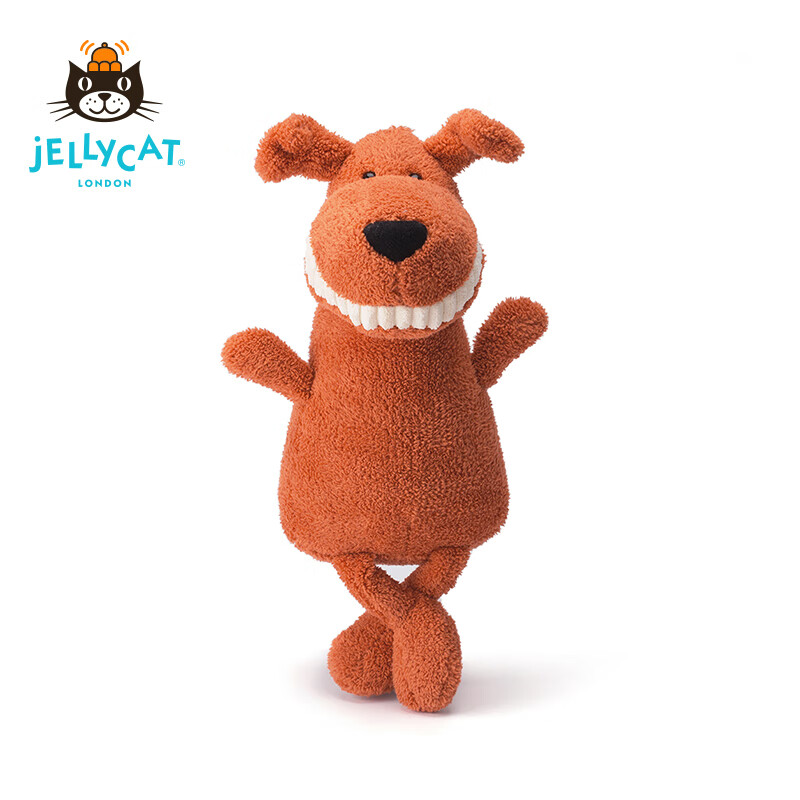 jellycat英国微笑大牙狗呲牙婴儿安抚毛绒玩具公仔娃娃狗狗玩偶橙色36