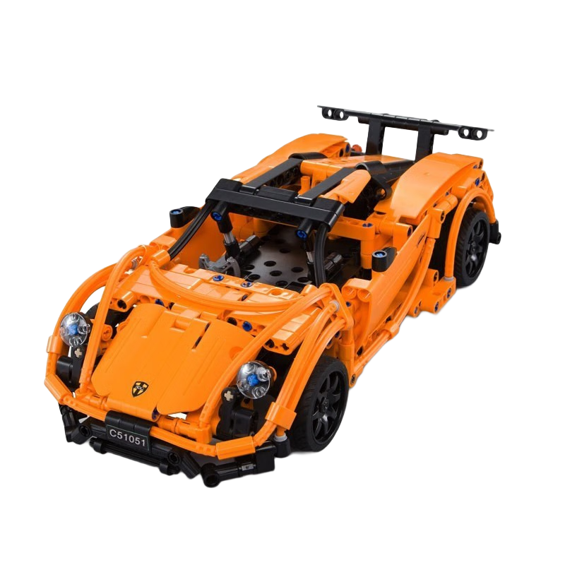咔搭(CaDA)拼裝積木玩具遙控車 布加迪男孩拼插 兒童電動跑車 機(jī)械組裝汽車模型 C51051保時(shí)捷-421顆粒