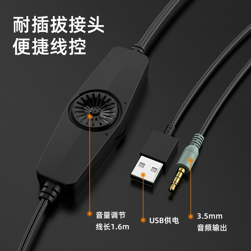 雅兰仕 AL-101 电脑小音箱 USB音响线控笔记本桌面低音炮迷你音箱 黑色