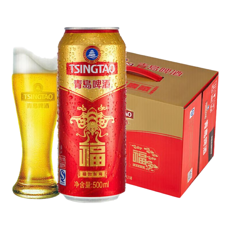 青岛啤酒 福如东海 罐啤喜宴酒啤酒 500mL 12罐