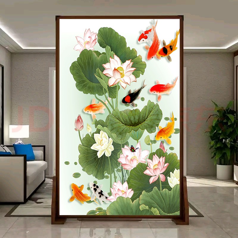 豪有范屏风隔断客厅入户遮挡对门卧室办公室可移动摆放实木现代简约