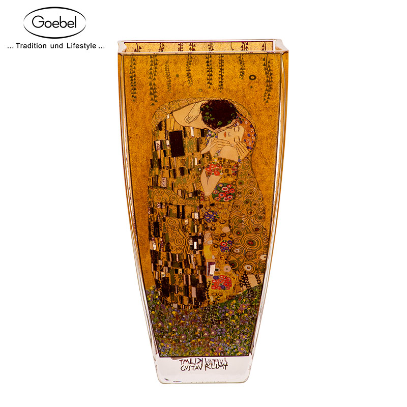 Goebel德国高宝进口玻璃花瓶欧式摆件水晶玻璃高端家居装饰品克里姆特 吻花瓶