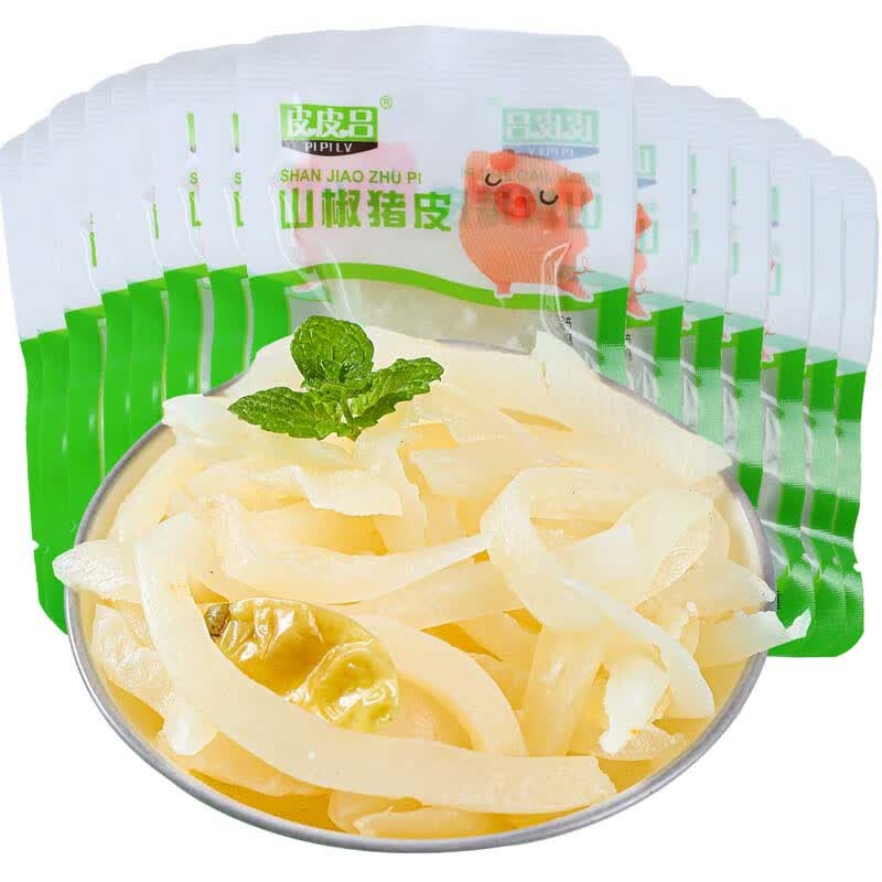 皮皮吕泡椒猪皮500g 追剧必备零食开袋即食熟食 办公室零食