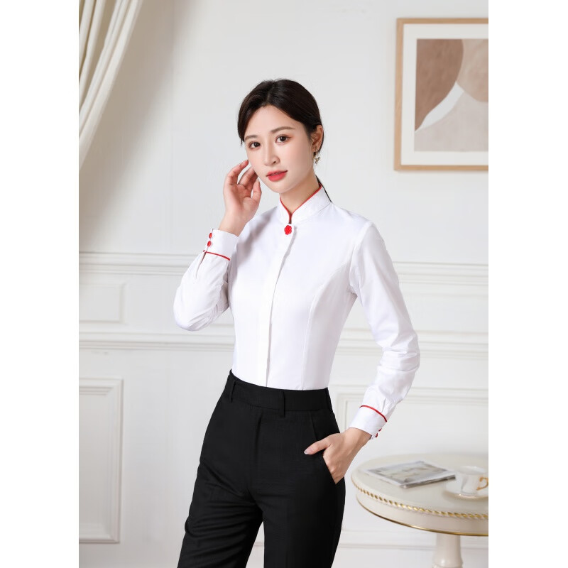 觅佰中信银行职业装衬衣马甲工作服银行行服西裤衬衫马夹西装裤 长袖