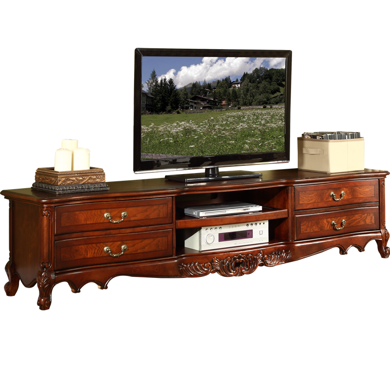艾理思 电视柜 美式电视柜 实木地柜 欧式电视机柜 现货 2米长