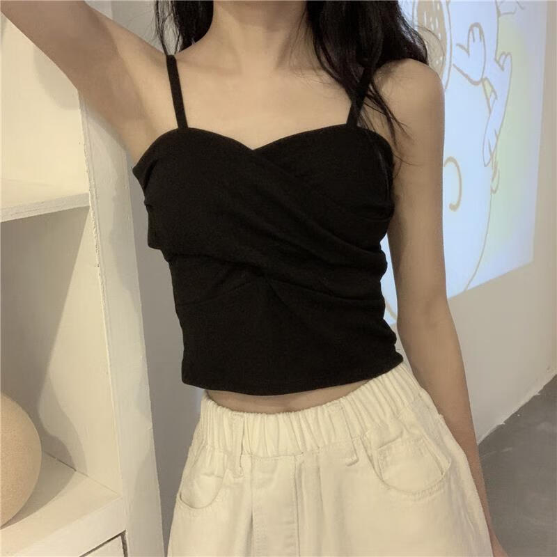 梦格曼性感吊带小背心外穿网红女生韩版无袖t恤女夏季辣妹紧身运动打