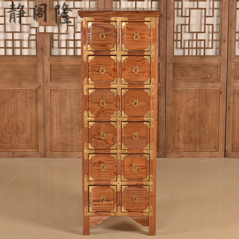 静阁隆 十二斗柜12斗柜榆木铜件精致实木仿古明清榫卯结构过年送礼 2*