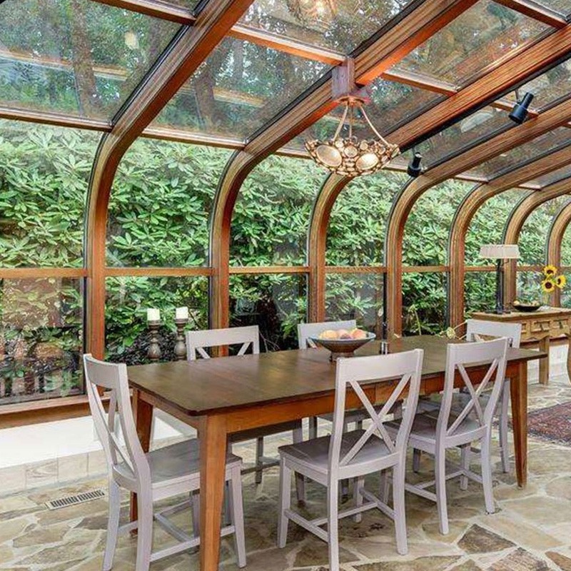 隔热中空钢化夹胶玻璃房定制阳光房顶棚露台移动阳光房屋顶装饰钢架