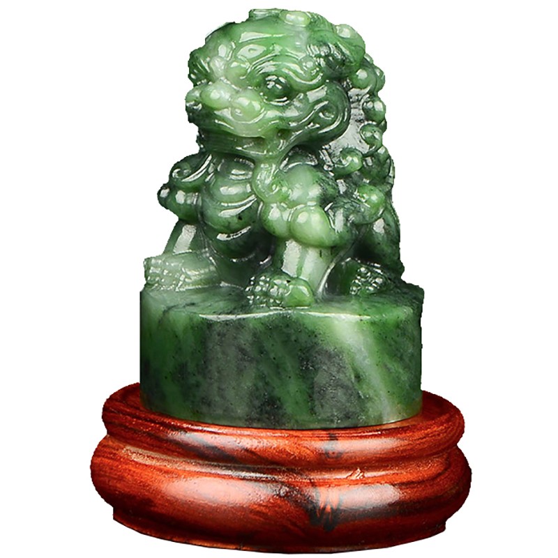 御缘世家 玉石印章摆件天然玉石玉玺印章碧玉章收藏家居书房办公室