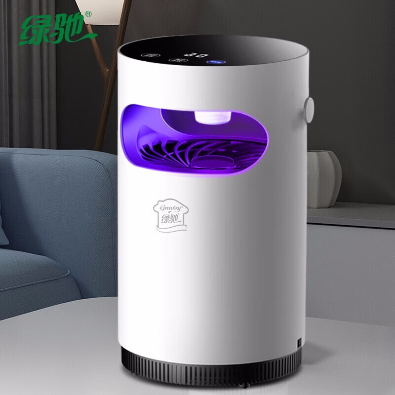 绿驰 智能强效光控灭蚊器 灭蚊灯家用 孕妇婴儿家用吸蚊灯 室内蚊子诱捕器物理驱蚊灯 雅白圆