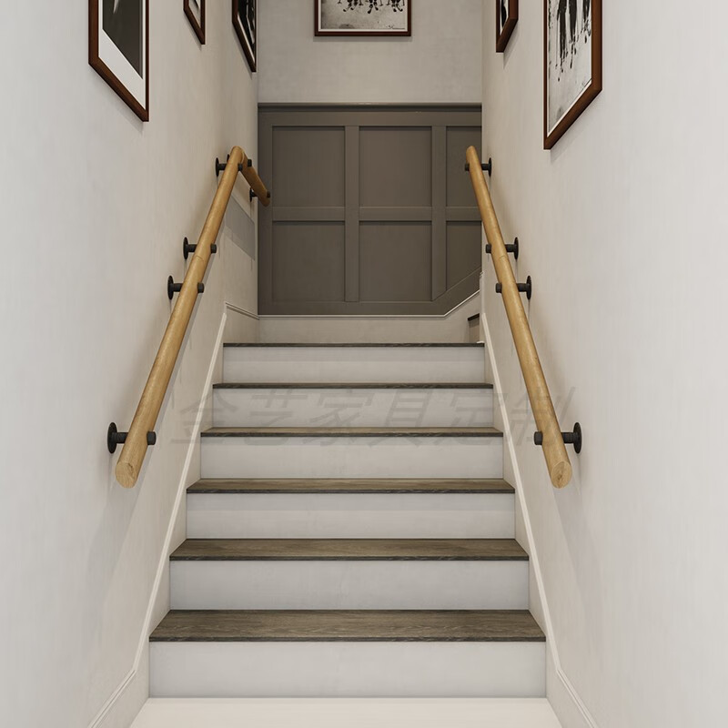 施韵令靠墙实木楼梯扶手酒吧走廊阁楼安拉手别墅幼儿园老人防滑木扶手
