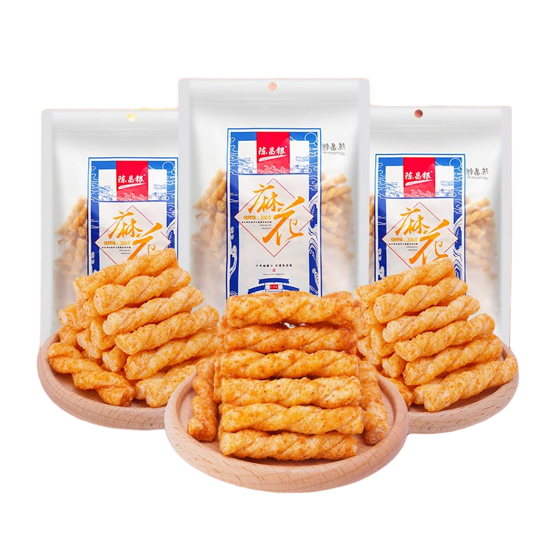 陳昌銀重慶特產(chǎn) 陳昌銀陳麻花粗糧小麻花休閑零食300g*6袋 粗糧小麻花麻辣味300g*6袋