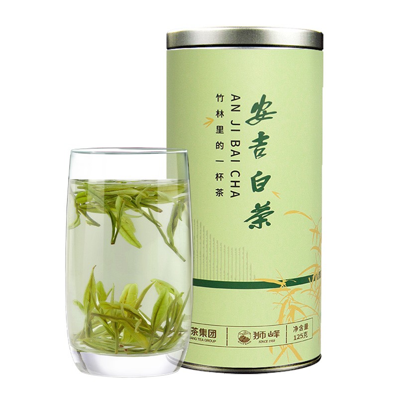 狮峰2021新茶上市 茶叶绿茶 一级安吉白茶大罐茶茶叶春茶雨露125g