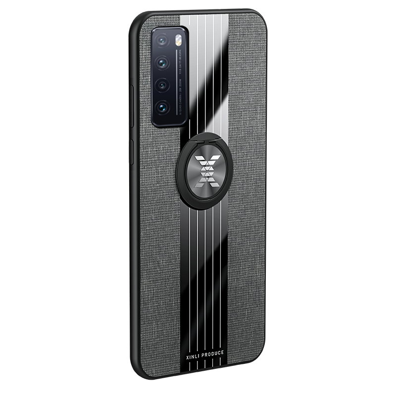 豆图适用华为Nova7手机壳jef-an20保护套nove75g商务男nave7布纹jef一an00 Nova7-宝蓝色+指环+挂绳