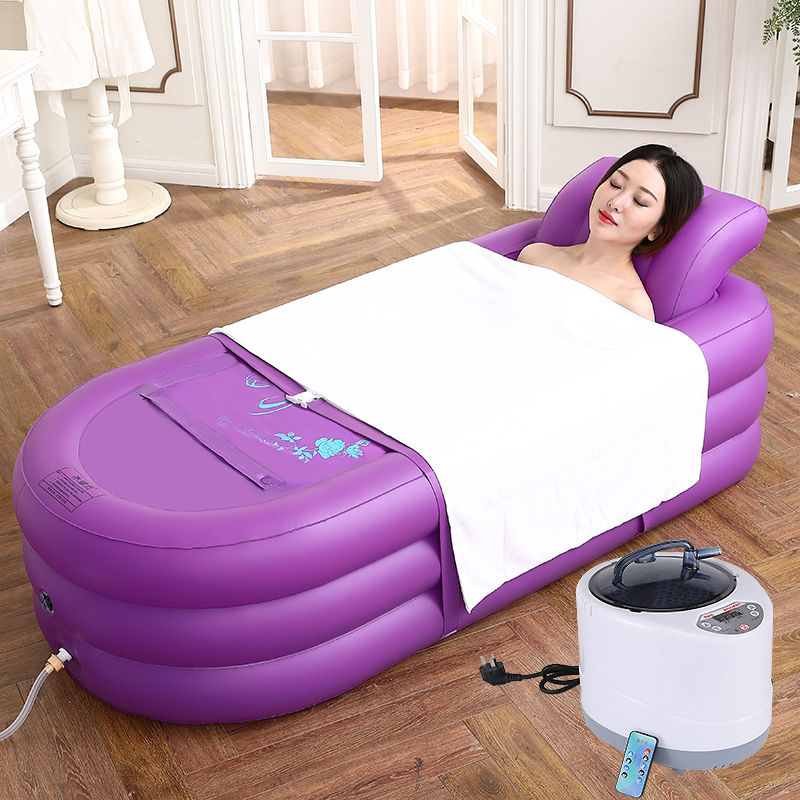 星舵汗蒸箱家用桑拿房全身熏蒸桶满月发汗袋蒸汽机家庭式泡澡 紫色