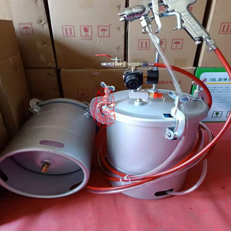 辰钦奕水砂水包2L-5-10-15升多彩油漆乳胶漆喷涂料机压力桶罐仿石喷漆枪 15下出料整套+4.0口径喷枪怎么看?