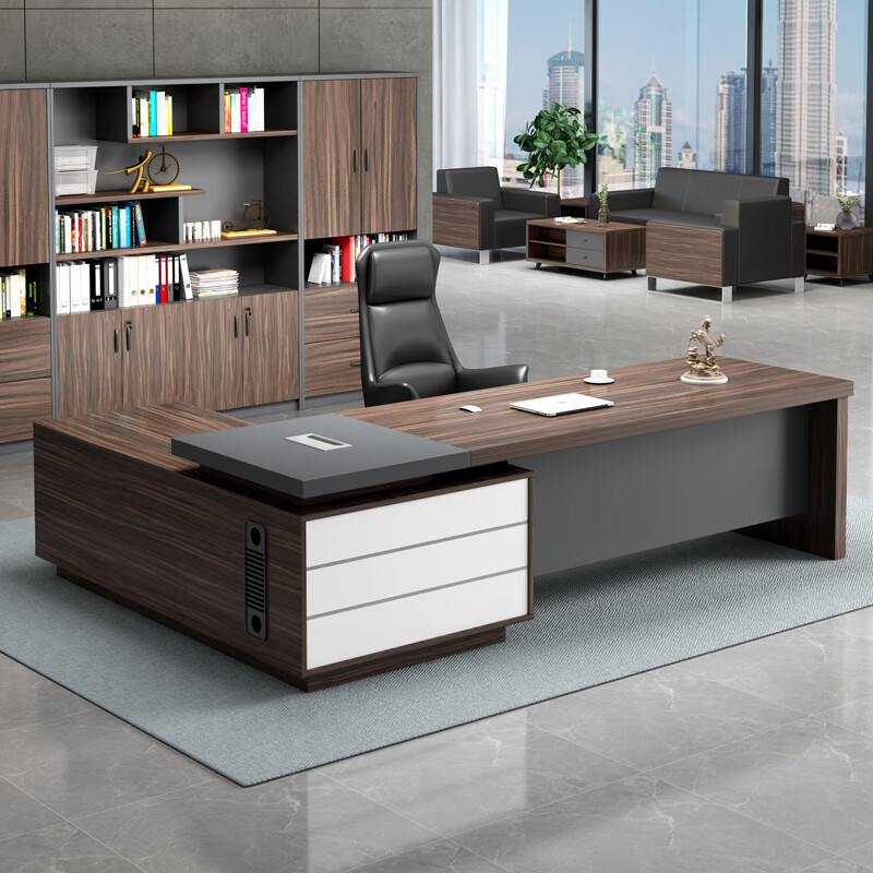 如澜老板桌总裁桌高端董事长办公桌老板桌现代轻奢配套经理桌椅组合
