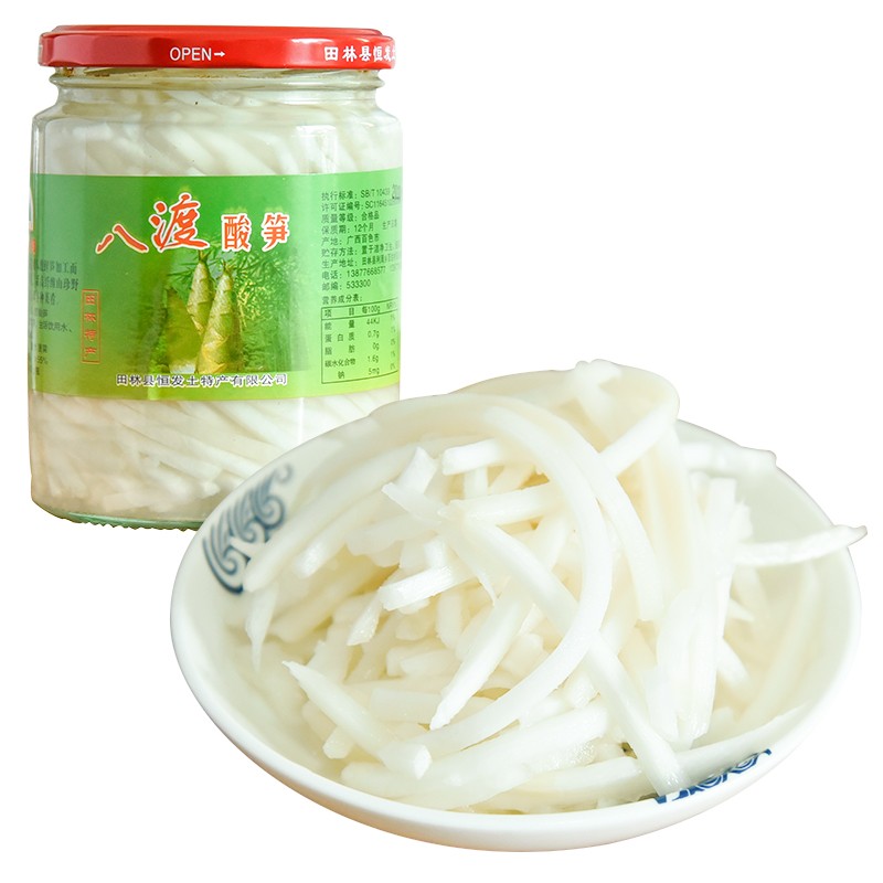 余远春田林八渡酸笋丝300g瓶装 八度泡制腌制酸竹笋广西酸笋丝酸臭笋