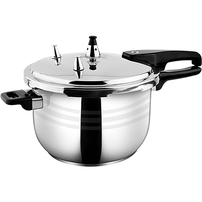 順達(SND)高壓鍋304不銹鋼壓力鍋復合底大容量家用電磁爐燃氣通用 樂廚款【鍋+膠圈+蒸架】 18cm