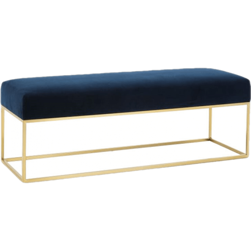 酷本铁艺换鞋凳家用门口床尾沙发服装店试穿鞋休息小椅子长条简约现代 蓝色(长40*宽35*高45)