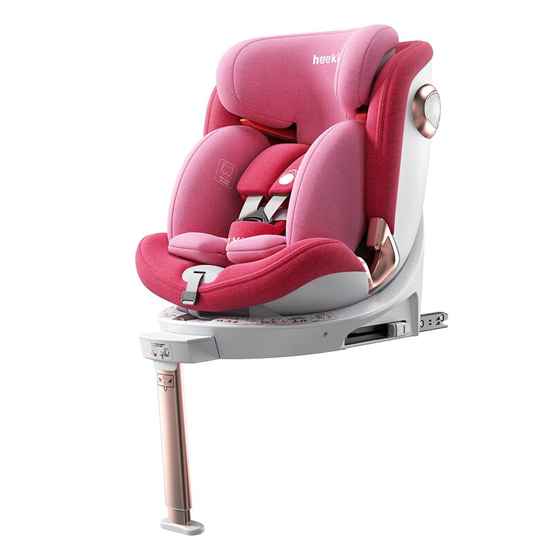 Heekin探索者-德国儿童安全座椅0-12岁汽车用宝宝360度可旋转i-Size认证 探索者-芭比粉【常规官配版】