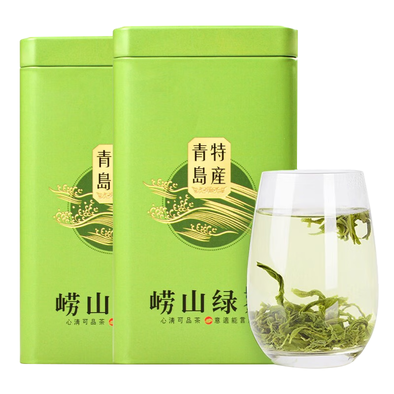 嶗茗2025新茶青島嶗山綠茶濃香型500g罐裝正宗山東特產(chǎn)豆香茶葉嶗山茶